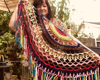 Mandala shawl colorful