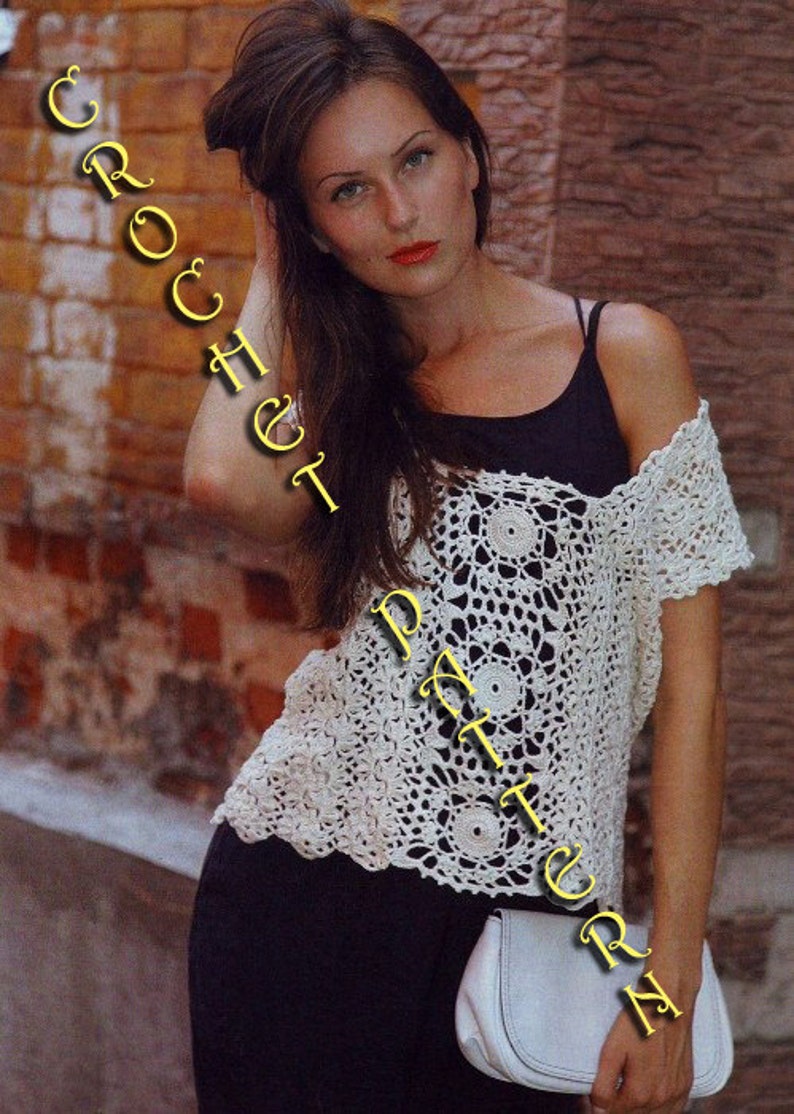 Summer Crochet Top,Pattern with Chats only and information on yarn and stitches. Only in PDF files image 1