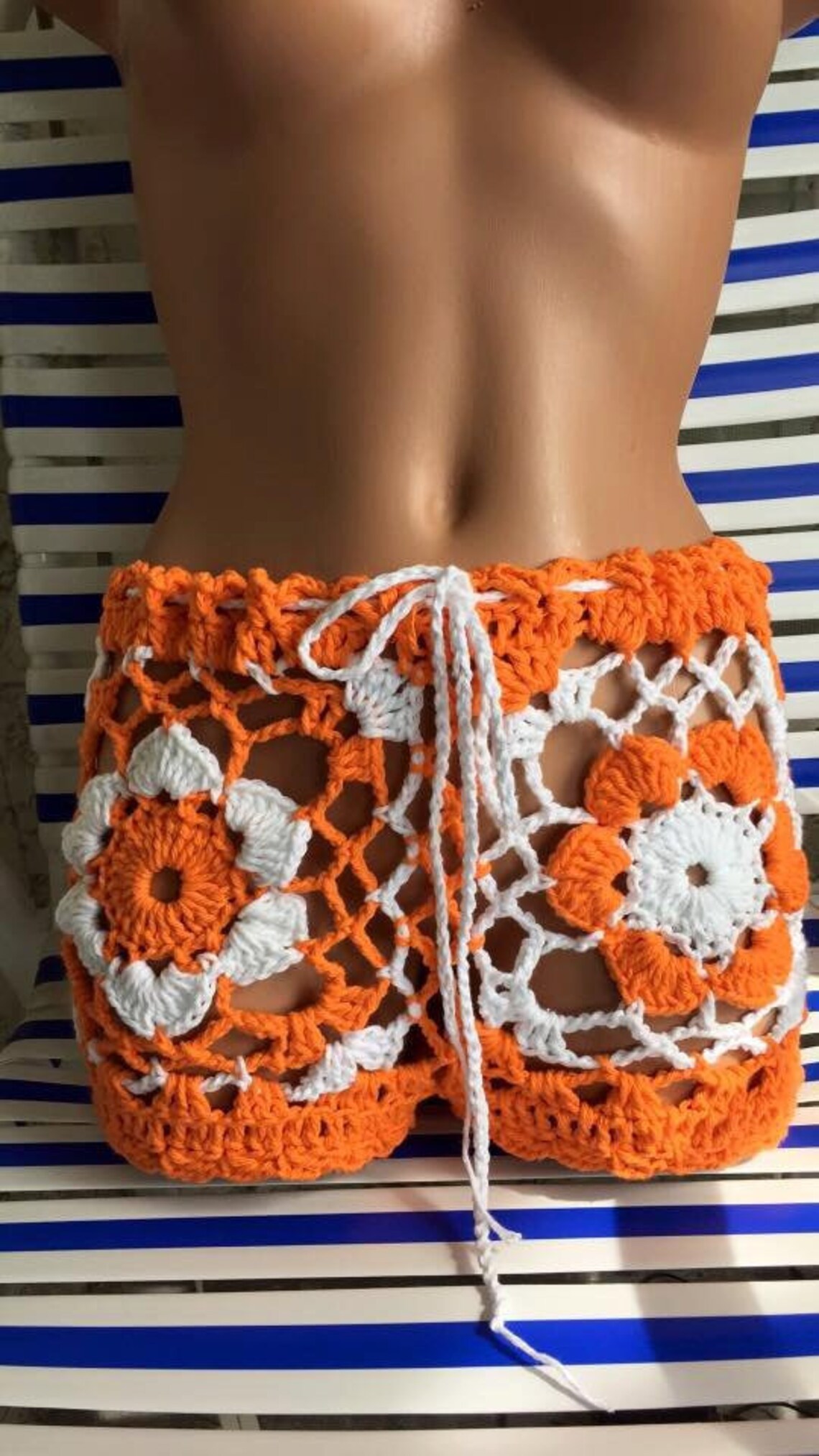 Crochet Bikini shorts granny pattern flowers bikini swimwear Etsy