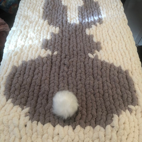 Chunky chenille Blanket 30x44, baby blanket, chunky blanket, throws, Easter shops bunny blanket
