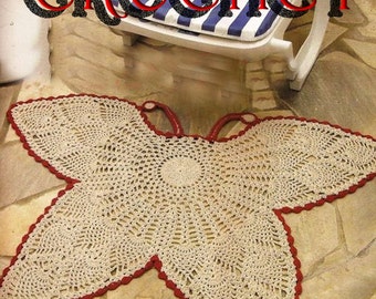 Crochet Pattern Butterfly outdoor or indoor rug in PDF.