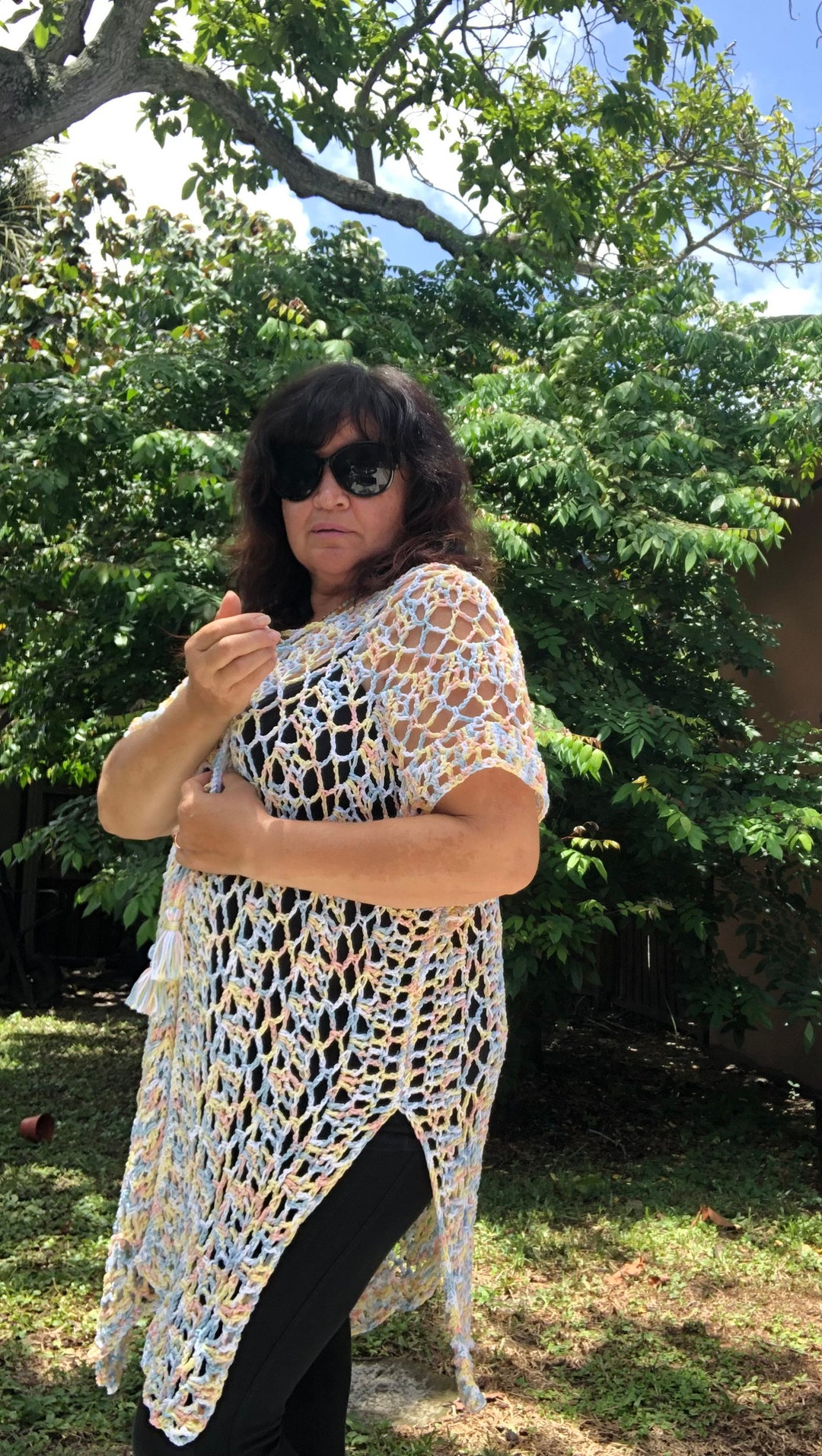 Splicing Hollow Crochet Beach Tunic