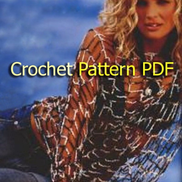 Spider Web for Haloween pullover Crochet  Pattern only, PDF Files