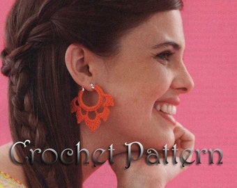 Courgeous Crochet pattern for Earring in PDF.