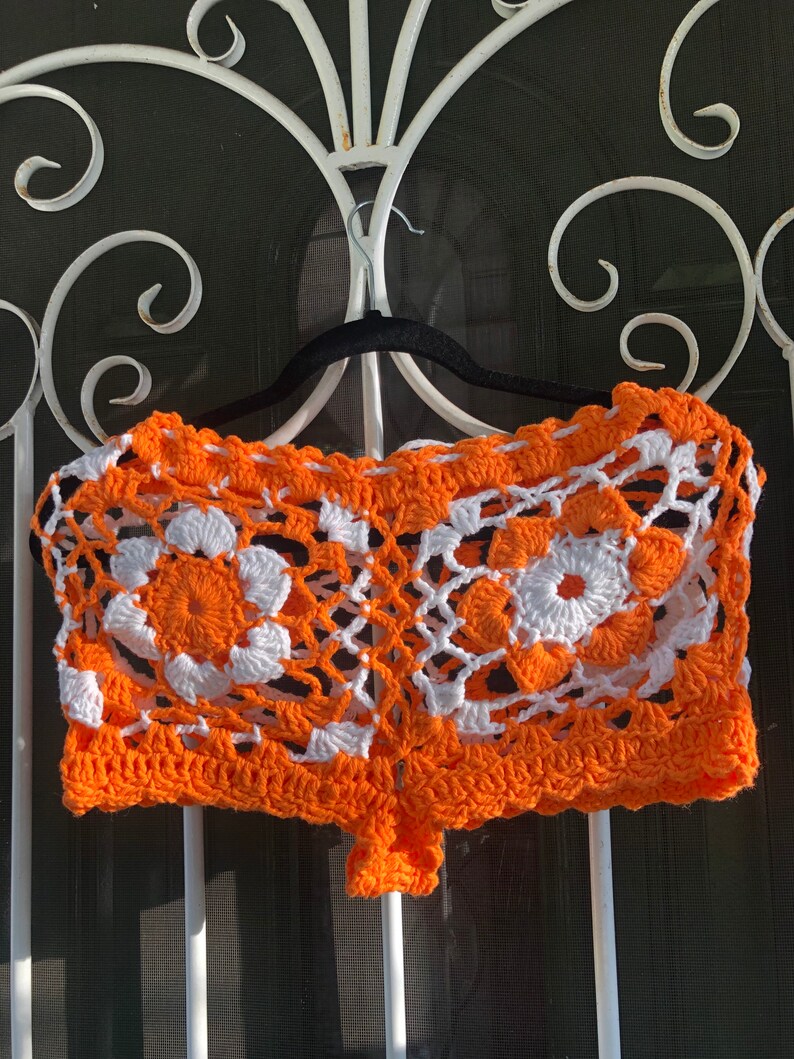 Crochet Bikini Shorts Granny Pattern Flowers Bikini Swimwear Etsy