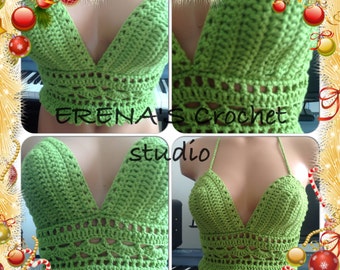 Crochet Festival Halter Top in size B to C.