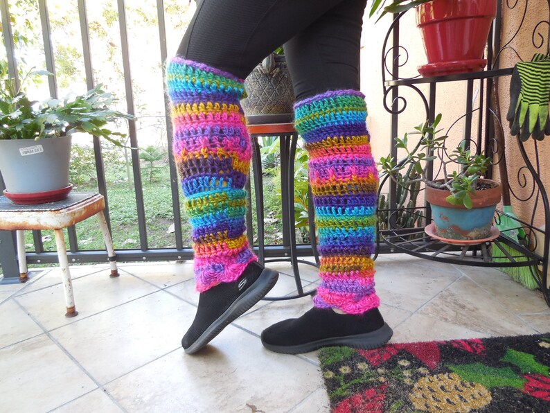 Crochet Beautiful Pattern Barefoot Leg warmer or leggings high | Etsy