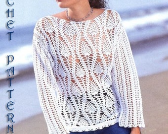 Woman summer cardigan cover up Crochet  Pattern only, PDF Files