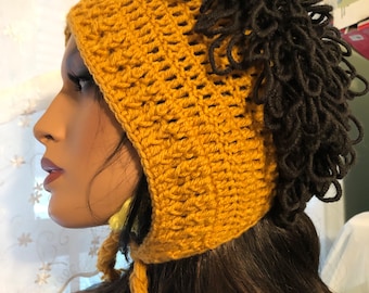 Crochet Bonnets with loops hair