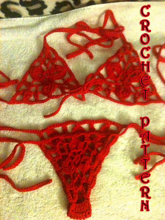 Woman Crochet Bikini set  Pattern only with written instruction and diagrams in Pdf files.