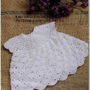 Crochet Pattern for newborn baby dress 0-6 month in pdf files