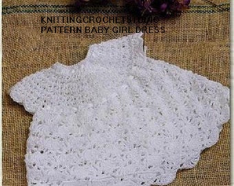 Crochet Pattern for newborn baby dress 0-6 month in pdf files