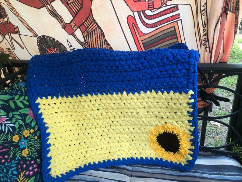 Crochet in Ukrainian Color Flag Blanket 30x32 Baby Blanket Etsy
