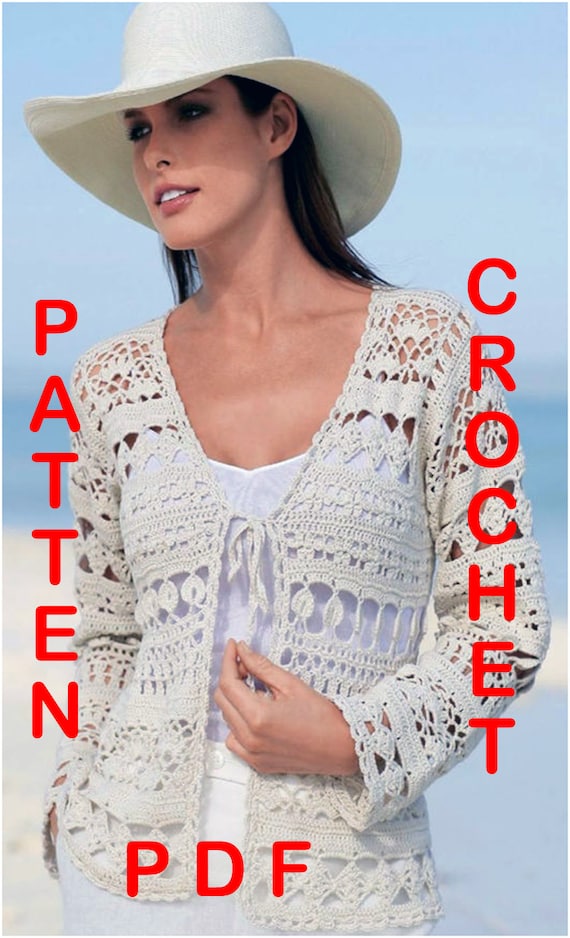 Woman Summer Cardigan Cover up Crochet 