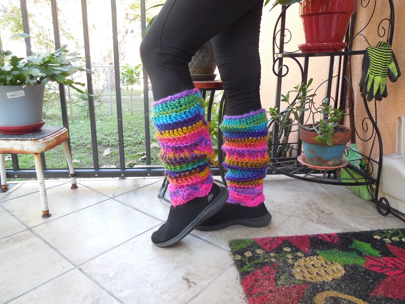 Crochet Beautiful Pattern Barefoot Leg warmer or leggings high | Etsy