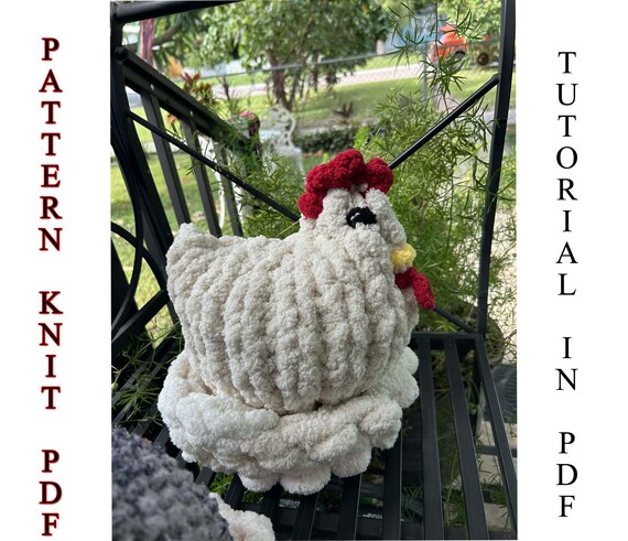 Chunky fingers knit chunky chicken in PDF + video Pattern