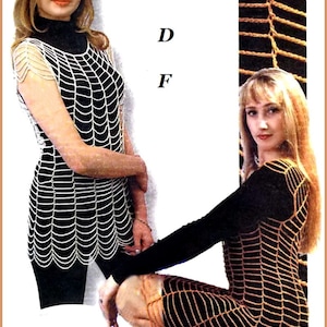 Woman Crochet Pattern instruction Spider Web dress. Pattern INSTRUCTION in PDF Files