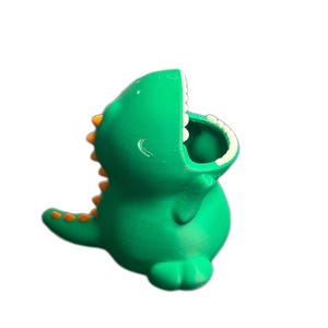 Cute Dinosaur Desk Organizer – 3D Printed Open Mouth Dino Storage Bowl – Fun Green Dragon Pen Holder or Candy Dish