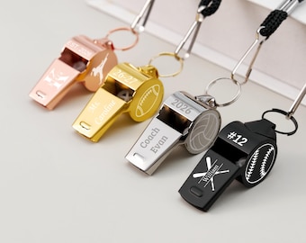 Collana con fischietto personalizzato per allenatore, fischietto inciso personalizzato per squadra di calcio o football, regalo di laurea, insegnante o arbitro, regalo per lui