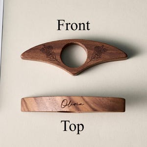 Custom Engraved Walnut Book Page Holder, Unique Wooden Thumb Spreader, Thoughtful Reading Accessories Gift for Readers and Teachers image 6