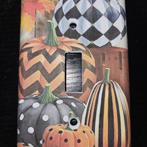 FALL PUMPKINS FUN Print Decoupaged light switch cover more options available switchplate wall plate decor