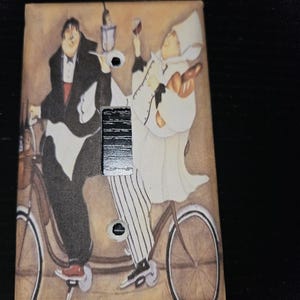 BIKE CHEF Print Decoupaged light switch cover more options available switchplate wall plate decor