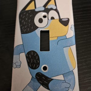 Bluey the Dog Print Decoupage light switch cover more options available switchplate wall plate decor Kids Room