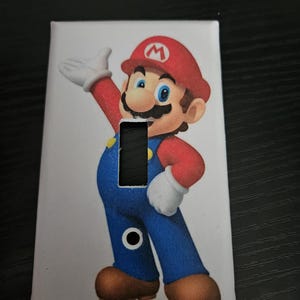 Mario Kids Room Print Decoupaged light switch cover more options available switchplate wall plate decor