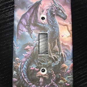 DRAGON Print Decoupaged light switch cover more options available switchplate wall plate decor