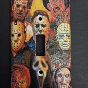 HORROR MOVIE FANATICS Print Decoupaged light switch cover more options available switchplate wall plate decor