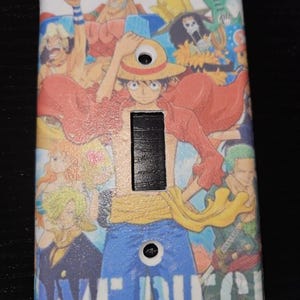 ONE PIECE ANIME Print Decoupaged light switch cover more options available switchplate wall plate decor
