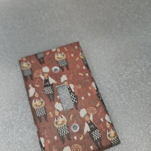 Chef Print Decoupaged light switch cover more options available switchplate wall plate decor