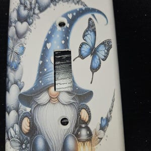 BUTTERFLY GNOME Print Decoupaged light switch cover more options available switchplate wall plate decor