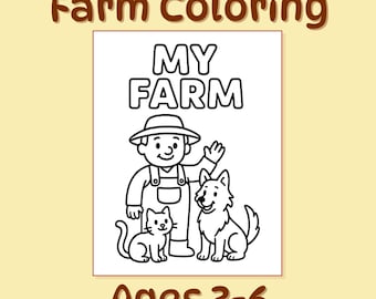 Farm Coloring Pages for Kids • Farm Animals & Farm Life Printable Coloring Book (36 Pages)
