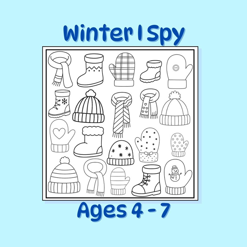 Winter I Spy Printable for Kids • Fun Winter Activity for Preschool ...