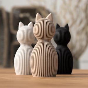 Urna dla kota | Urna dla kota | Urna na prochy kota | Nowoczesna urna dla zwierzęcia | Urna pamiątkowa | Projekt Japandi | Druk 3D