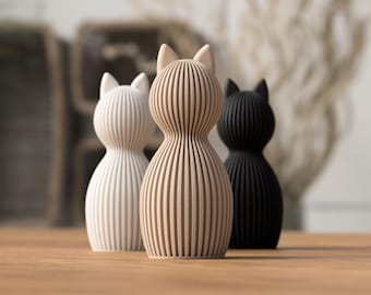Cat Urn | Modern Pet Memorial Urn | Japandi Cat Ashes Urn | Minimalist Cat Memorial | 3D Printed Pet Keepsake