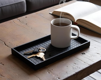 Moderne decoratieve schaal | Minimalistische Japandi tray | 3D-geprint PLA dienblad | Design schaal voor huis & kantoor |