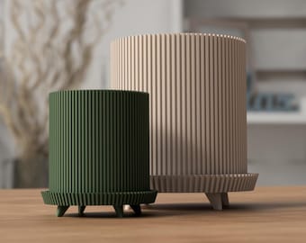 Maceta Midcentury con patas | Maceta Japandi minimalista | Macetero moderno impreso en 3D | Decoración escandinava