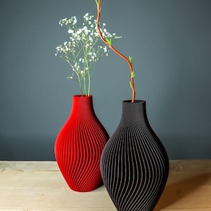 Jarrón KAYA Japandi, acanalado | Jarrón de diseño moderno | Decoración minimalista para sala de estar | Jarrón escandinavo | Idea de regalo imagen 1