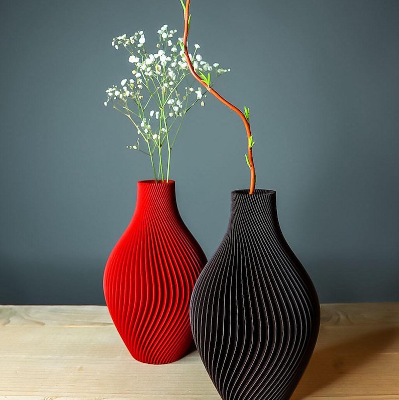 Jarrón KAYA Japandi, acanalado | Jarrón de diseño moderno | Decoración minimalista para sala de estar | Jarrón escandinavo | Idea de regalo imagen 1