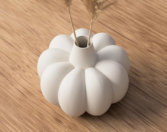 Vase citrouille – Vase fleur imprimé 3D – Décoration moderne PLA – Déco automne & toute l’année