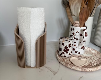 Küchenrollenhalter modern | Japandi Papierrollenhalter | Küchen Organizer | Minimalistische Küchendeko | 3D gedruckt