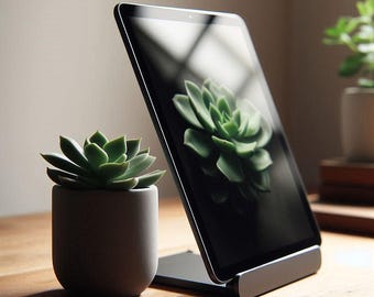 Tablet and Phone Stand | Modern 3D Printed Holder | Minimalist Desk & Kitchen Dock