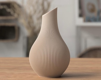 Shizu Japandi Vase – Modern Decorative Vase 179 mm & 210 mm | Minimalist Japandi Scandinavian Home Decor | 3D Printed Vase