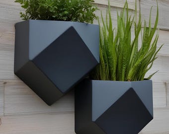 Maceta mural moderna | Jardinera hexagonal impresa en 3D | Decoración de pared minimalista | Porta hierbas y suculentas