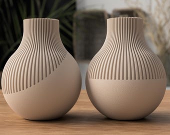 Vases Neki Japandi – Vases décoratifs modernes 176 mm | Vases minimalistes Japandi Scandinaves | Vases imprimés 3D avec texture