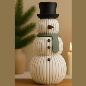 Schneemann – minimalistische Weihnachtsdeko & Geschenkidee, 3D-gedruckt, skandinavische deko, weihnachtsgeschenk idee
