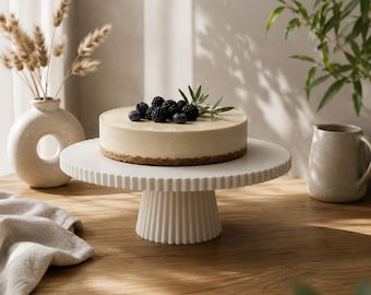 Soporte Moderno para Tartas con Relieve | Base Minimalista para Postres | Cake Stand | Decoración Japandi | Impresión 3D