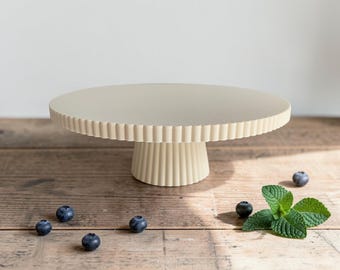 Soporte Moderno para Tartas con Relieve | Base Minimalista para Postres | Cake Stand | Decoración Japandi | Impresión 3D